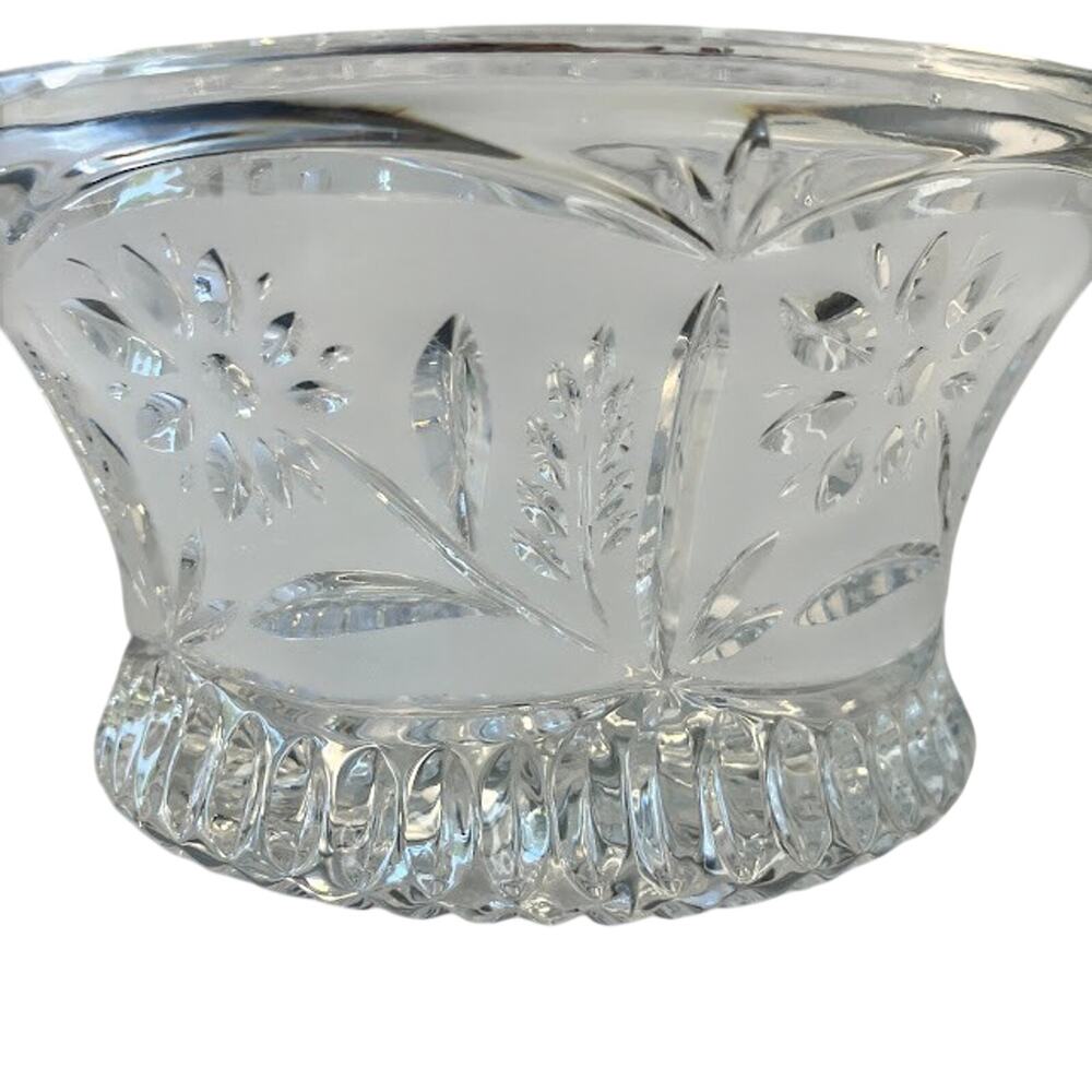 Vintage Lausitzer Candy Dish German Etched Lead Crystal Bowl 5”